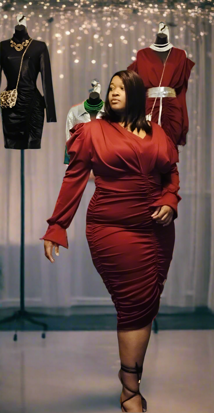 Wine Down Plus Dress