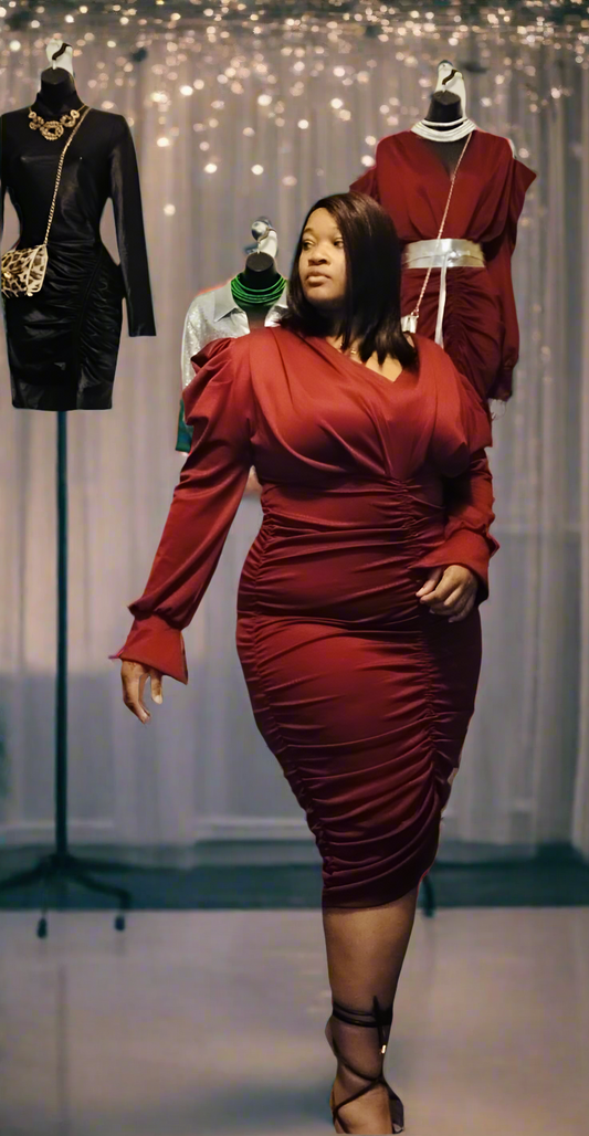 Wine Down Plus Dress