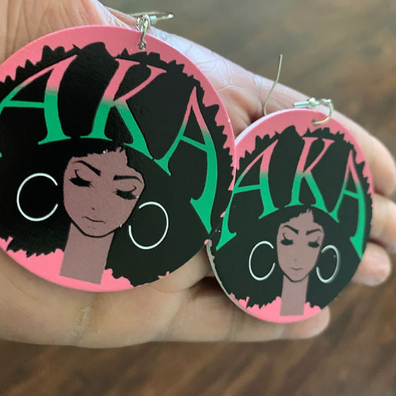 AKA Pink - Green Earrings